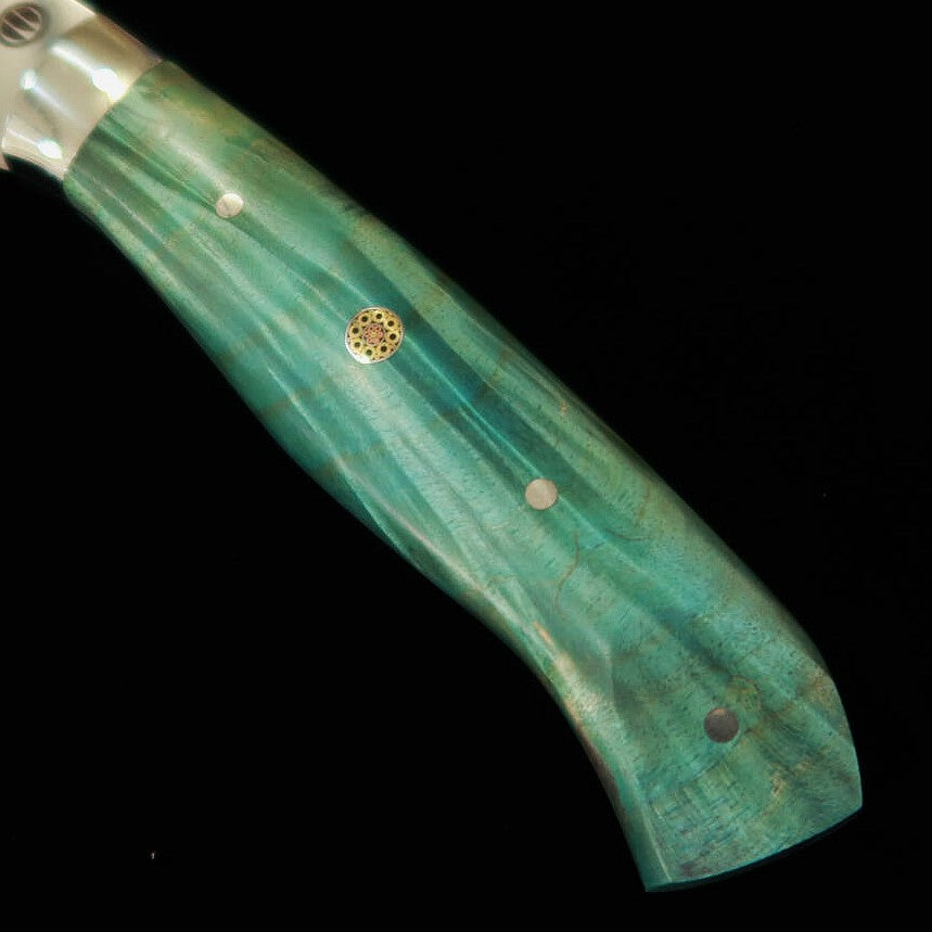 Asurah Knives × 三浦 MIURA SUS420J2  鏡面仕上げ カスタムハンドル グリーン フィレナイフ (160mm)