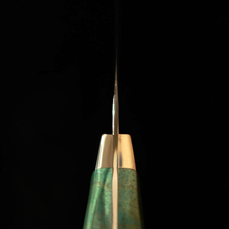 Asurah Knives × 三浦 MIURA SUS420J2  鏡面仕上げ カスタムハンドル グリーン フィレナイフ (160mm)