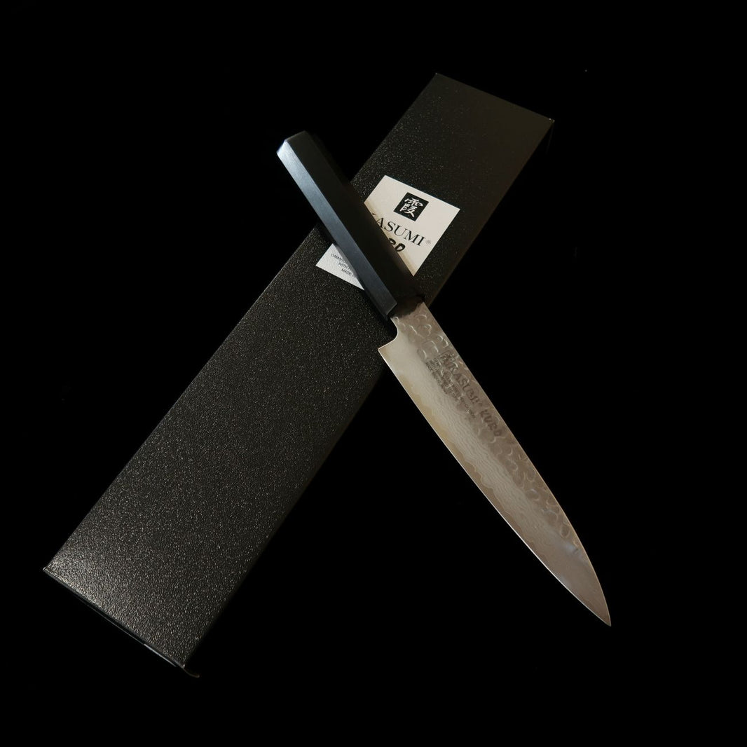 SUMIKAMA Sumikama Petty aço molibdênio Damasco cabo de madeira laminada reforçada KURO KR-32015 (150 mm)