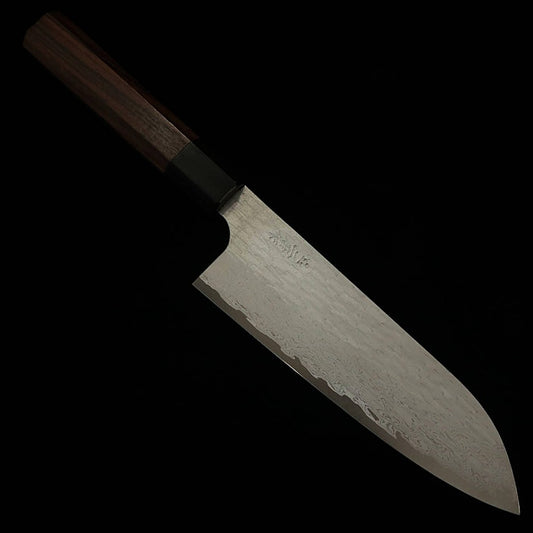 Nigara Hamono NIGARA VG XEOS Tsuchime Damasco Santoku cabo de jacarandá (170mm)