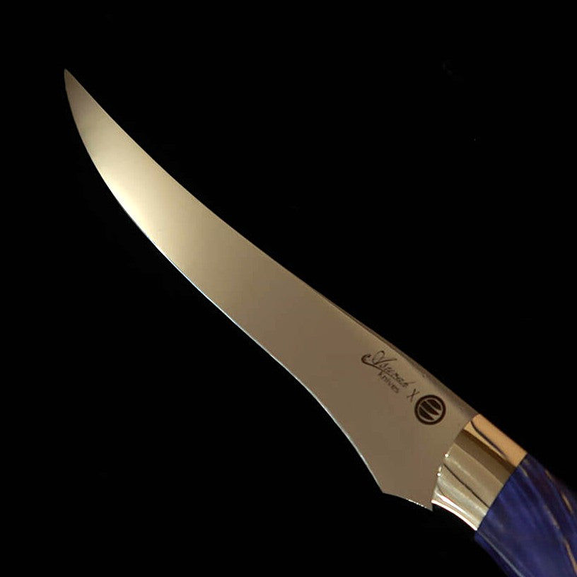 Asurah Knives × 三浦 MIURA SUS420J2  鏡面仕上げ カスタムハンドル ブルー フィレナイフ (160mm)