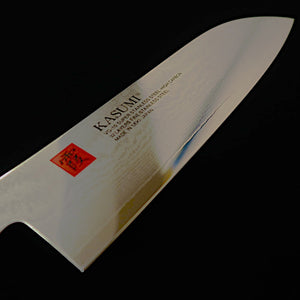 SUMIKAMA Sumakama Kasumi Santoku VG10 damas, manche en contreplaqué noir (180 mm)