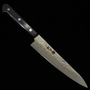 MIURA Petty Knife, Ginsan, Nashiji with Purple Pattern handle (135mm)