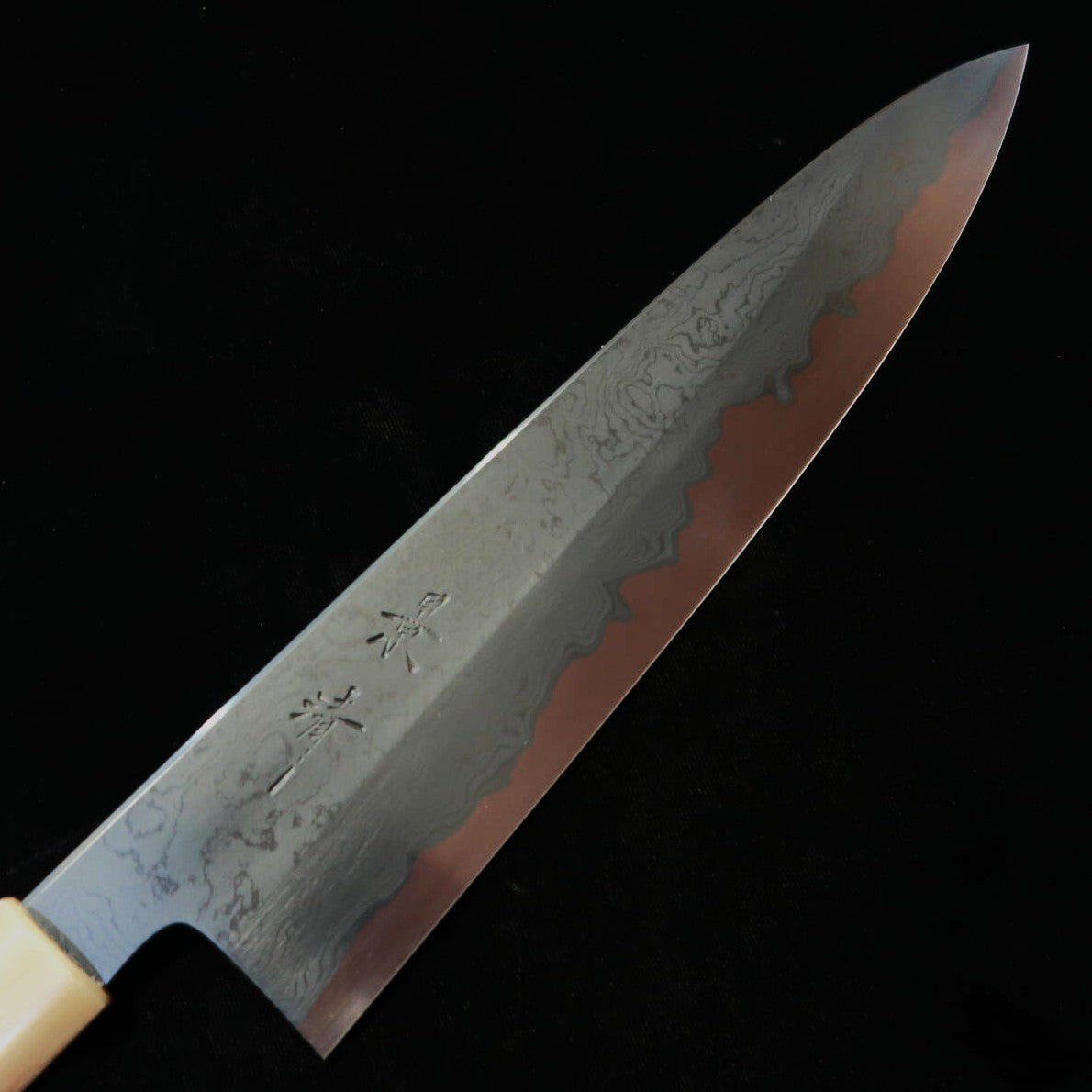 景清 KAGEKIYO 青紙一号 黒染めダマスカス カスタムハンドル 牛刀 (240mm)