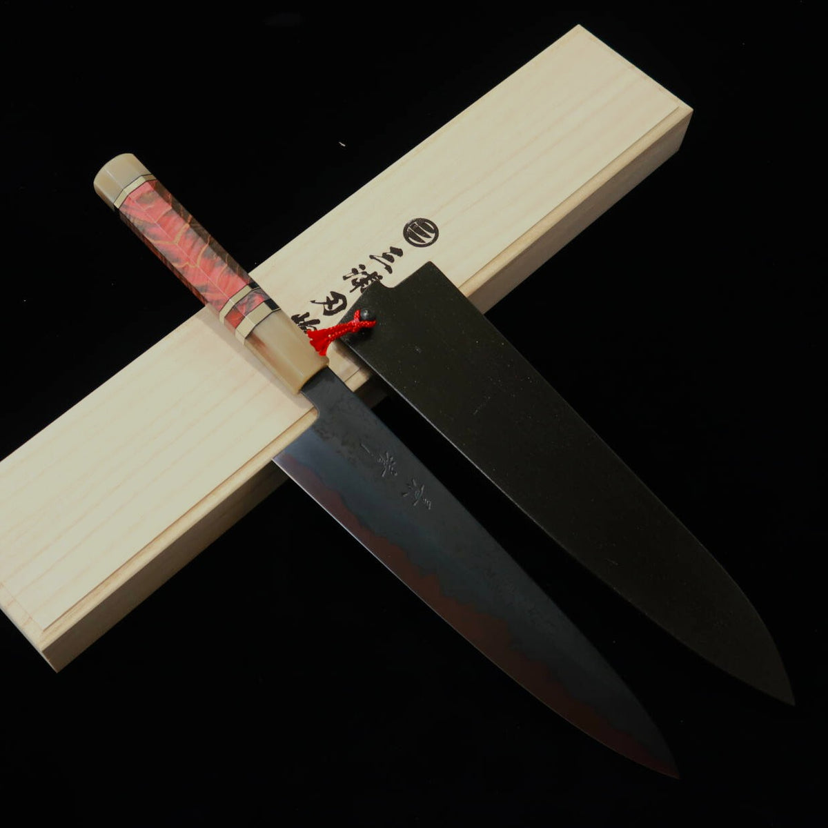 景清 KAGEKIYO 青紙一号 黒染めダマスカス カスタムハンドル 牛刀 (240mm)