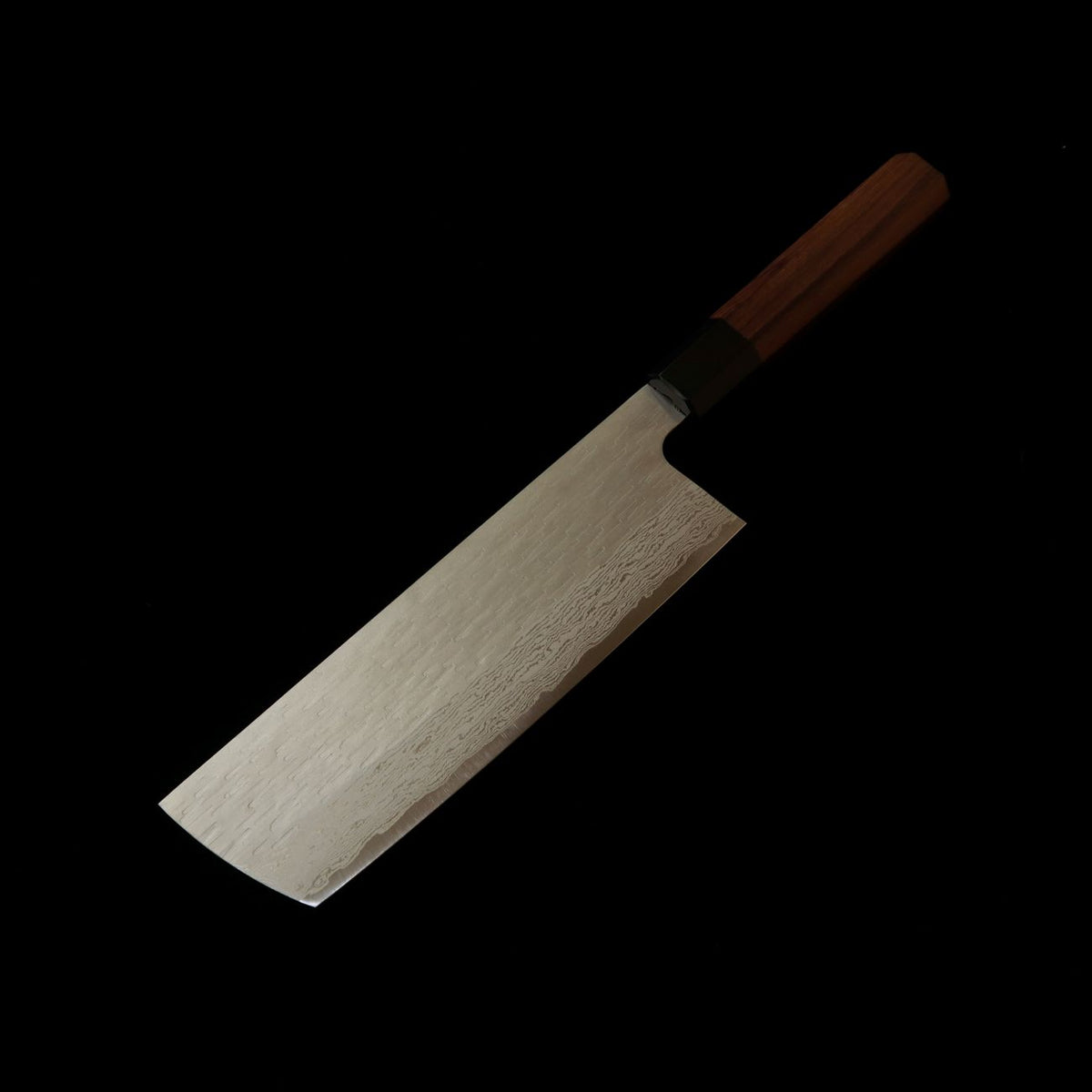 二唐刃物鍛造所NIGARA VG XEOS 槌目ダマスカス 菜切 紫檀柄（180mm）