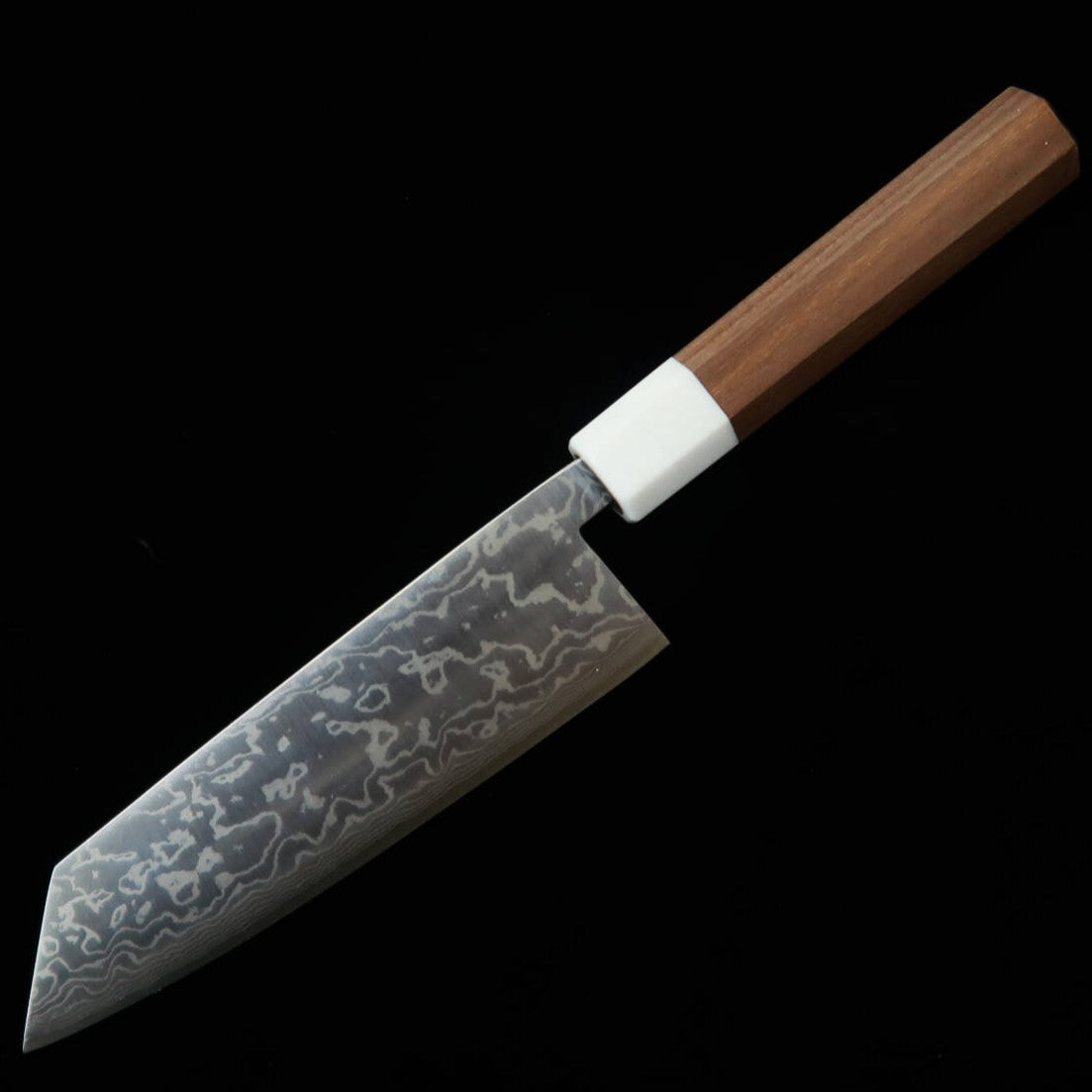 Miura Aogami No. 2 Bunka with Nickel Damascus and Walnut Handle (165mm)