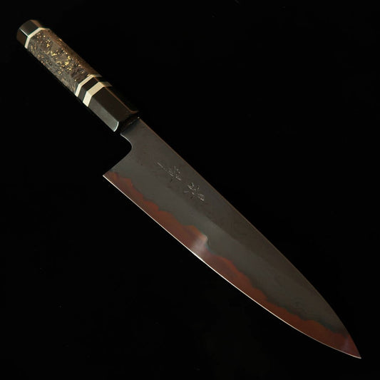 景清 KAGEKIYO 青紙一号 黒染めダマスカス カスタムハンドル 牛刀 (210mm)