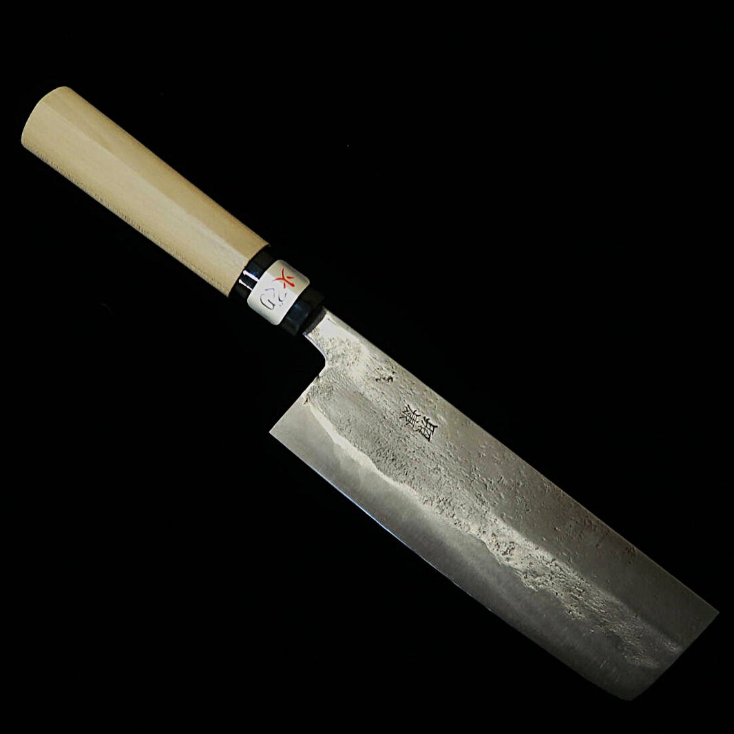 藤原照康FUJIWARA TERUYASU 菜切   梨地 朴栗型柄（130/165mm）