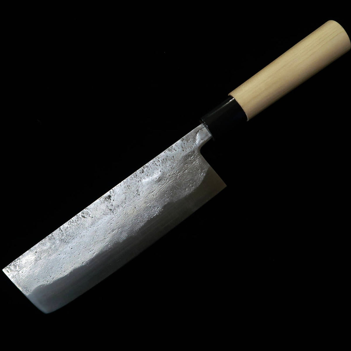 FUJIWARA TERUYASU Maboroshi, Nakiri with Nashiji finish and Chestnut-shaped Handle (165mm)