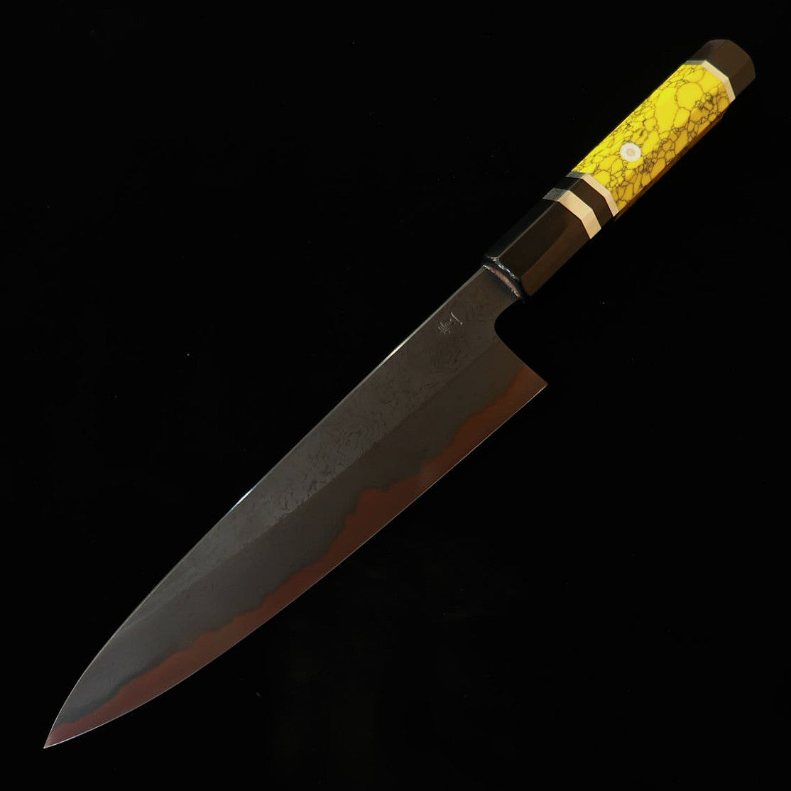 景清 KAGEKIYO 青紙一号 黒染めダマスカス カスタムハンドル 牛刀 (210mm)