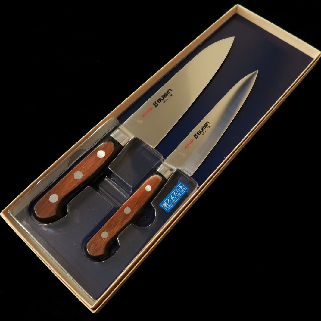 酔心 SUISHIN 牛刀・ペティセット INOX B-2 （180/150mm）