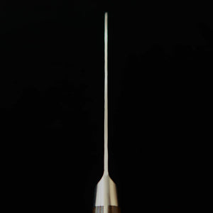 Miura MIURA Santoku Knife, Silver Paper No. 3, with Tsuba (handguard), Brown Plywood Handle (180mm)