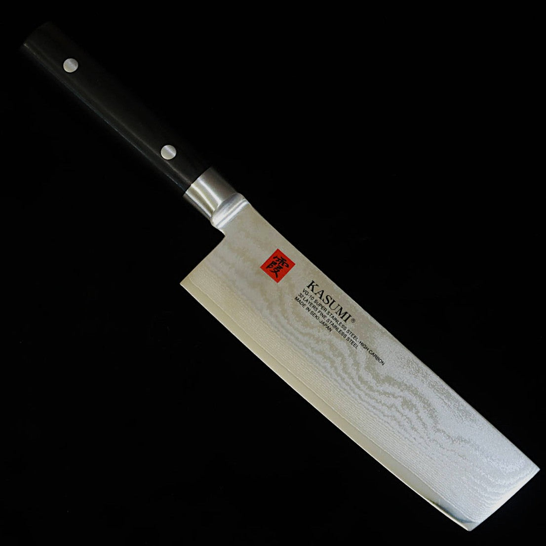 Nakiri SUMIKAMA Kasumi VG-10 damasco, mango de madera contrachapada negra (170mm)