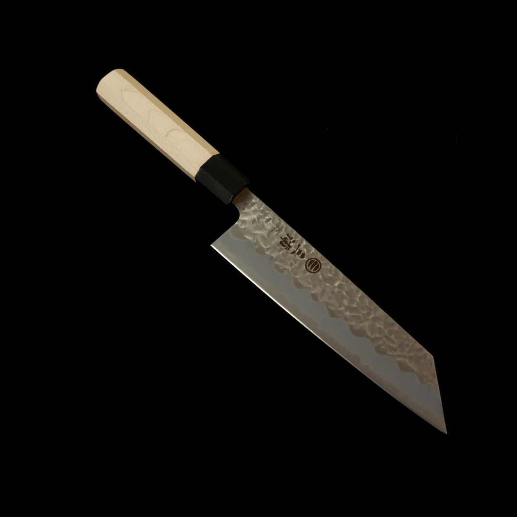MIURA Bunka aço branco #1 fosco cabo de bordo com anel de chifre de búfalo octogonal (170 mm)