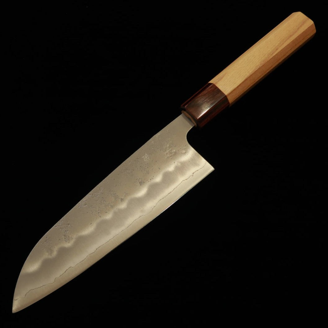【OUTLET】三浦 MIURA 銀紙三号 梨地 三徳  ケヤキ柄 (165mm)　印字ミス