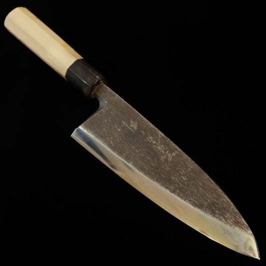 【OUTLET】三浦MIURA 出刃 白紙二号 黒打ち 朴八角柄（180mm）傷有り