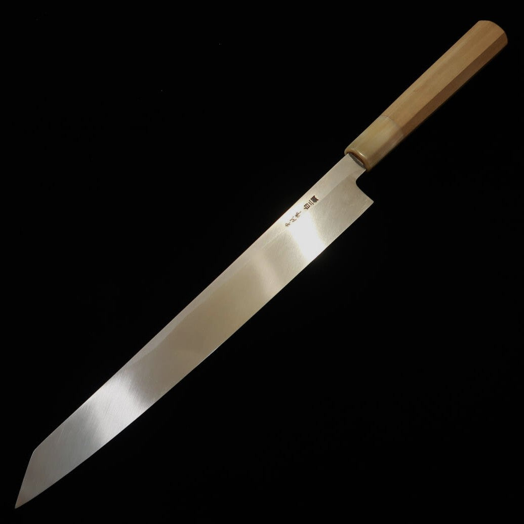 【OUTLET】三浦佩MIURA Obidama 切付柳刃 白紙二号  朴八角柄 （300mm）