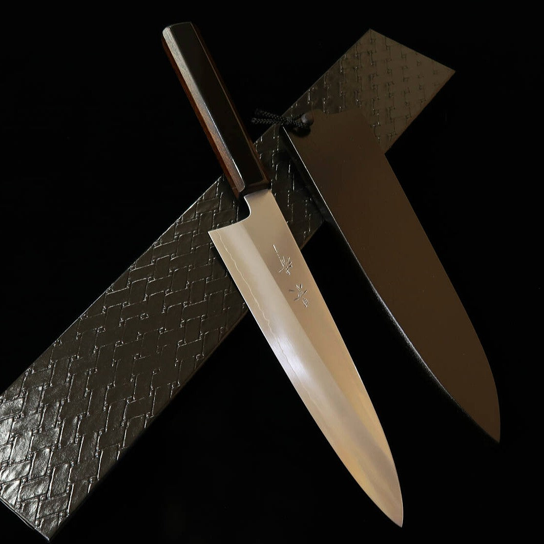 KAGEKIYO Gyuto, Ginsan (Silver 3), Kuro-Roroguri Lacquer Handle (210/240mm)