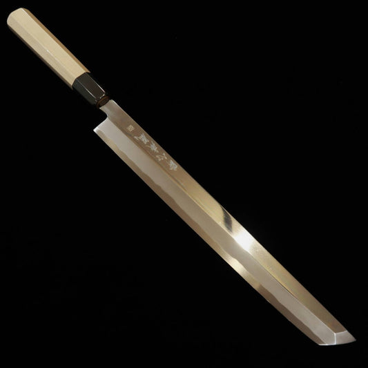 【OUTLET】酔心疾風絆シリーズ 鮪柳刃 青紙二号 朴八角柄 (300mm)　傷有り