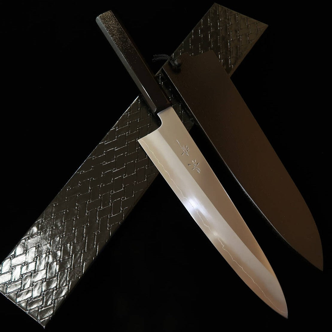 KAGEKIYO Gyuto, Ginsan (Silver 3), Hirame Lacquer Handle (240mm)