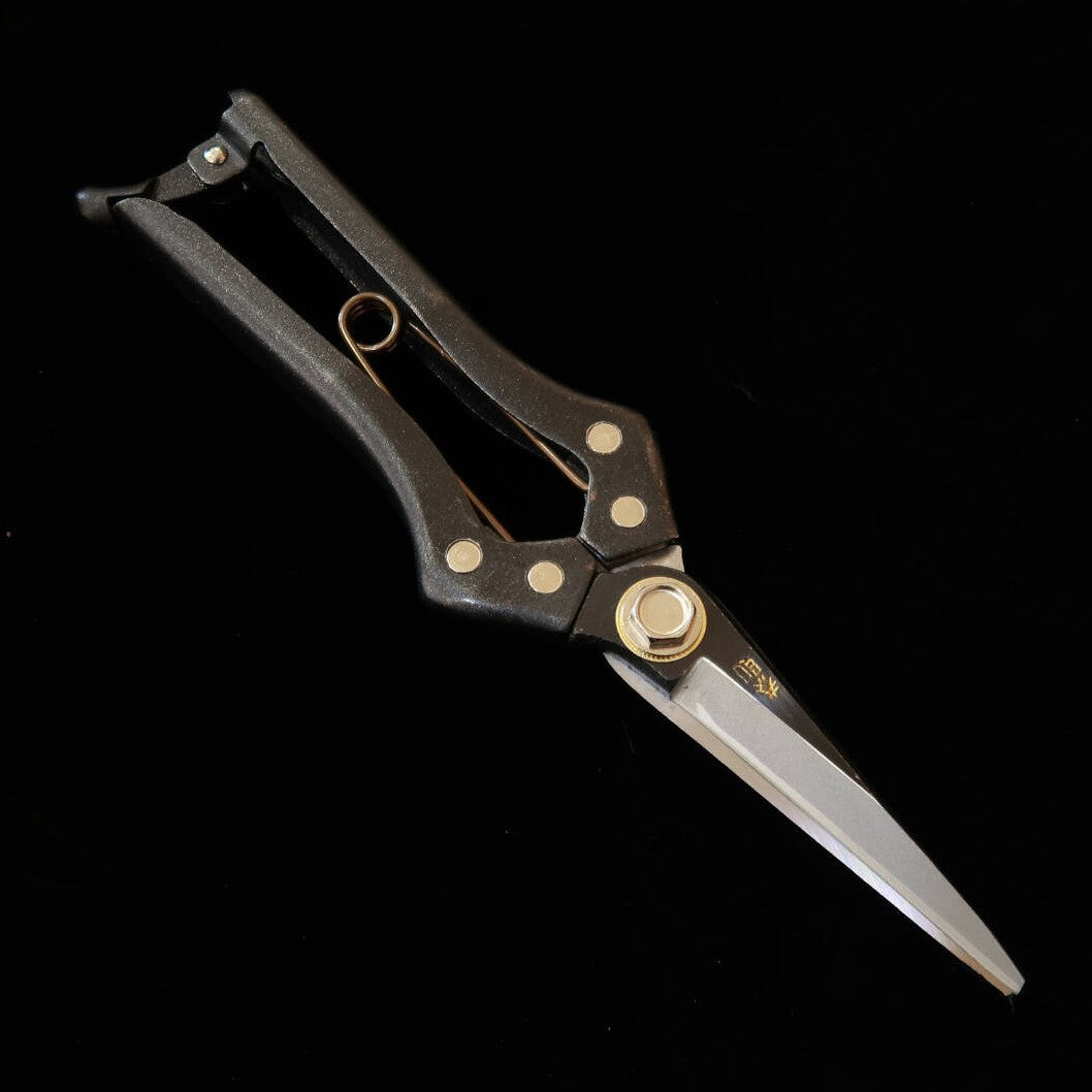 YASONORI Long-Blade Garden Pruning Shears Pro, Yasuki Steel YCS3, Black Finish (210mm, Black Box Included)