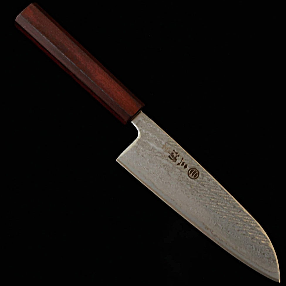三浦MIURA 三徳 銀紙三号 縄目 ダマスカス 紫柄（165mm）