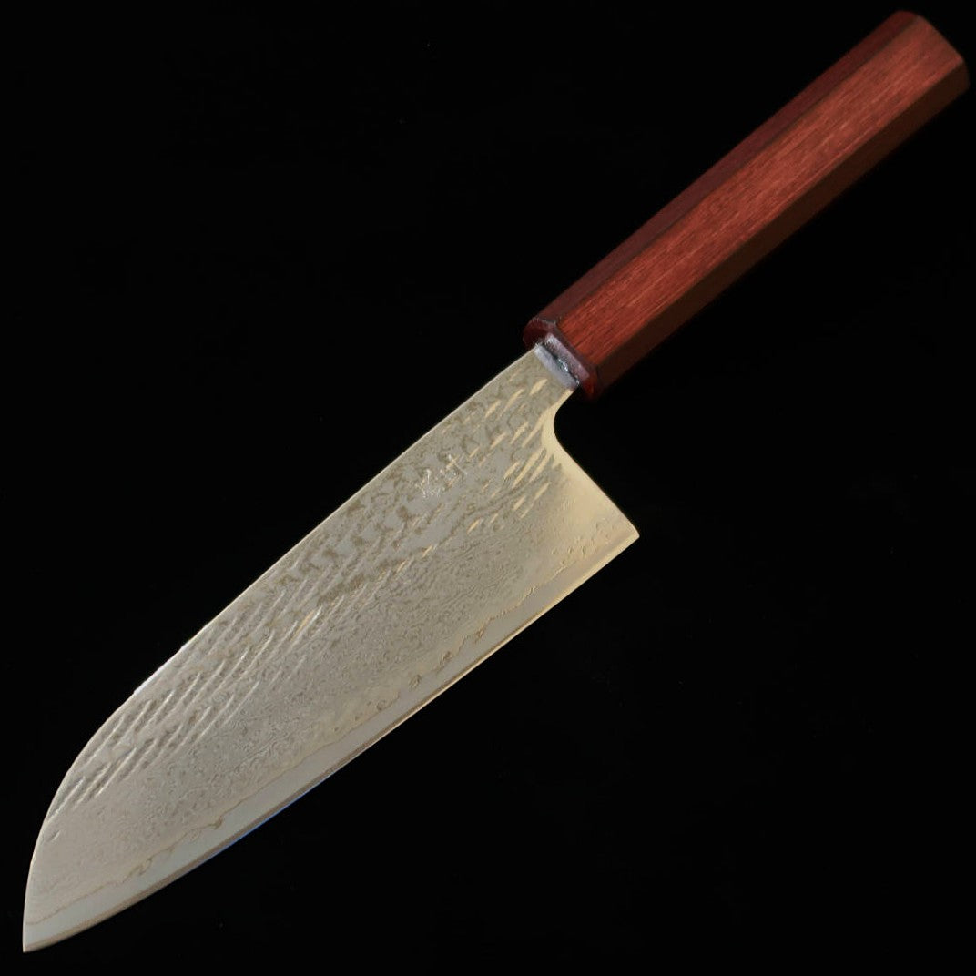 Miura MIURA Santoku Ginsan, padrão de corda, damasco, cabo roxo (165 mm)