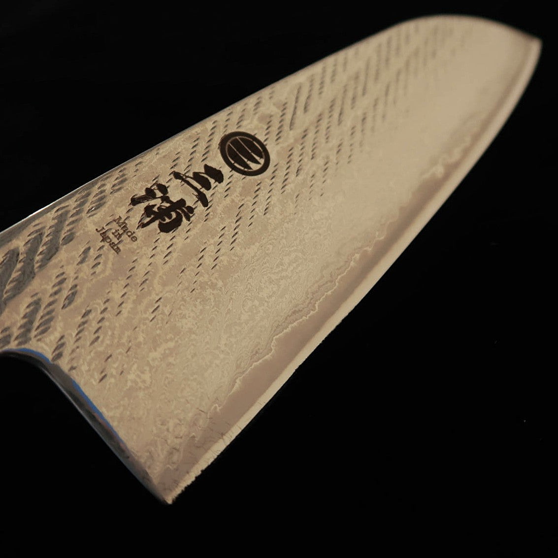 Miura MIURA Santoku Ginsan, padrão de corda, damasco, cabo roxo (165 mm)
