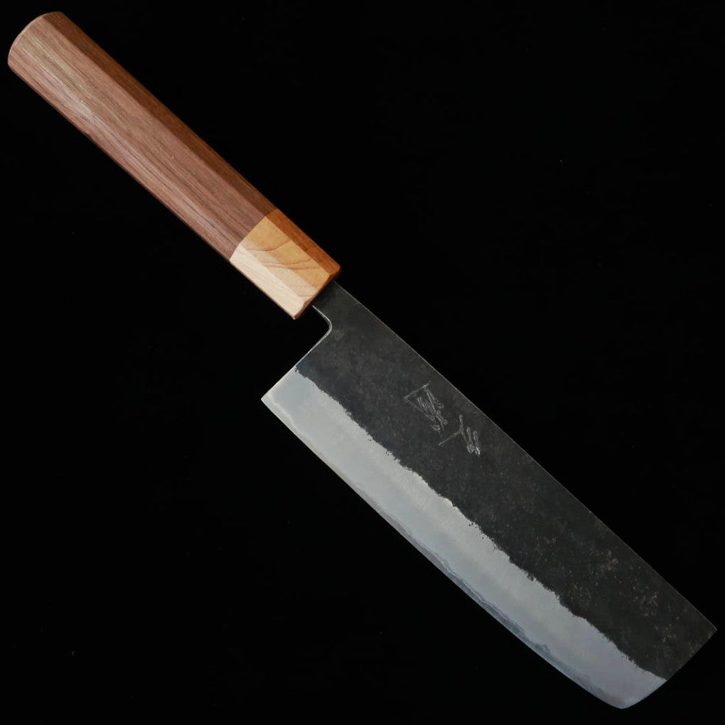 Miura MIURA Nakiri Aogami #2 Inox Encapado Kurouchi Cabo Octogonal de Olmo com Boca em Nogueira (160 mm)