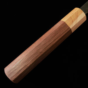 Miura MIURA Nakiri Knife, Blue Steel No. 2, Stainless Steel Clad, Black Finish, Zelkova Wood Handle, Walnut Octagonal Handle (160mm)