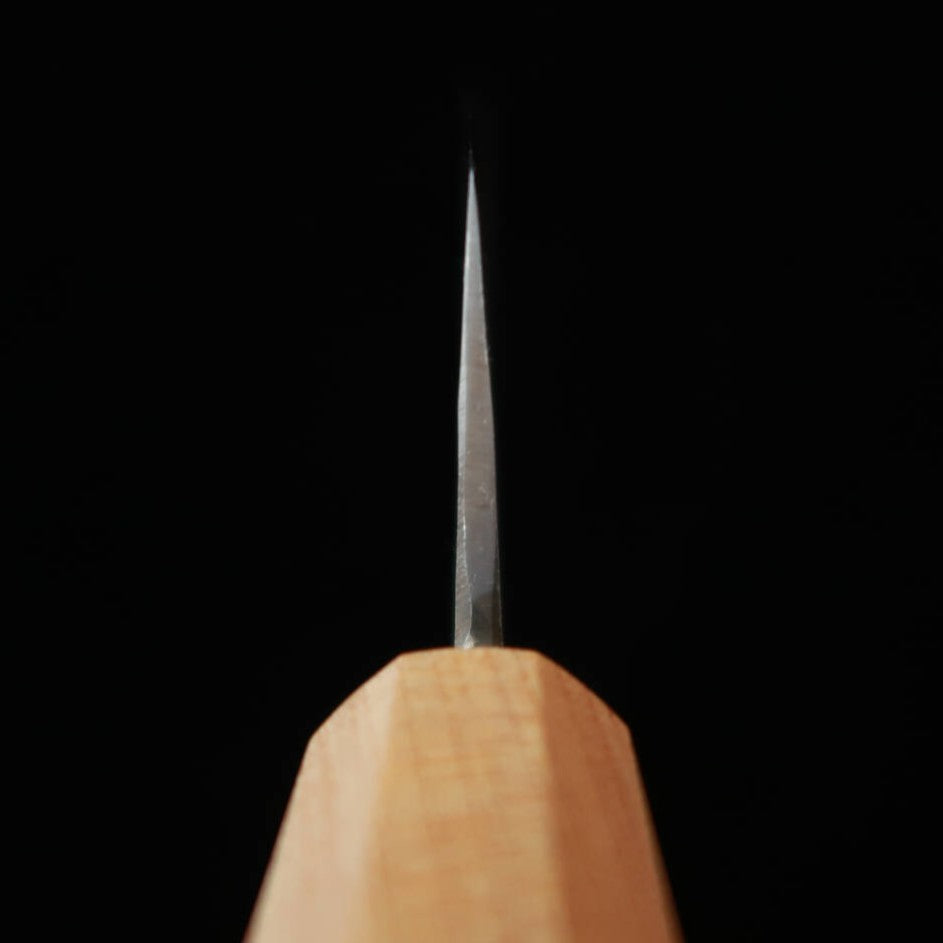 三浦MIURA 菜切 青紙二号 ステン割込 黒打ち 欅口ウォルナット八角柄（160mm）