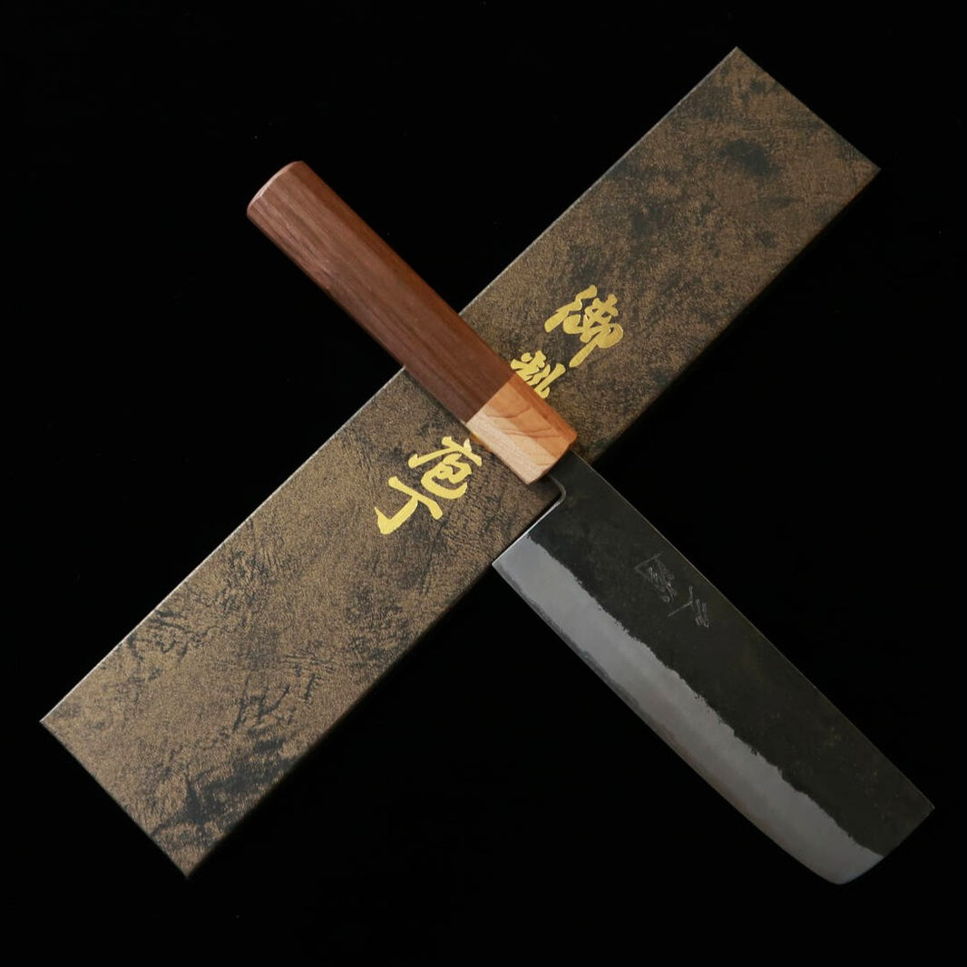 Miura MIURA Nakiri Aogami #2 Inox Encapado Kurouchi Cabo Octogonal de Olmo com Boca em Nogueira (160 mm)