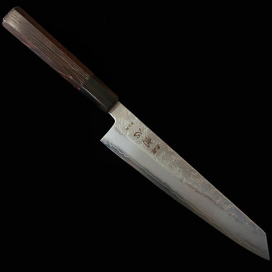 HATSUKOKORO Ginrei - Couteau Kiritsuke Gyuto 205mm, Gingami No.3, Finition Nashiji, Manche en bois de Wengé.