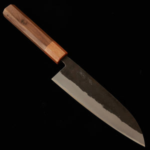 Miura santoku Aogami nº2 san-mai inoxidable acabado negro mango de nogal (165 mm)