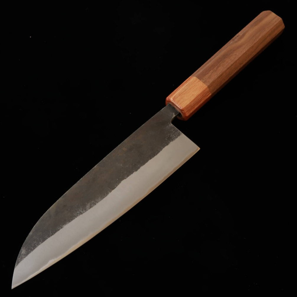 MIURA Santoku, acier Aogami n°2 avec âme inox, finition noire, manche en noyer (165 mm)