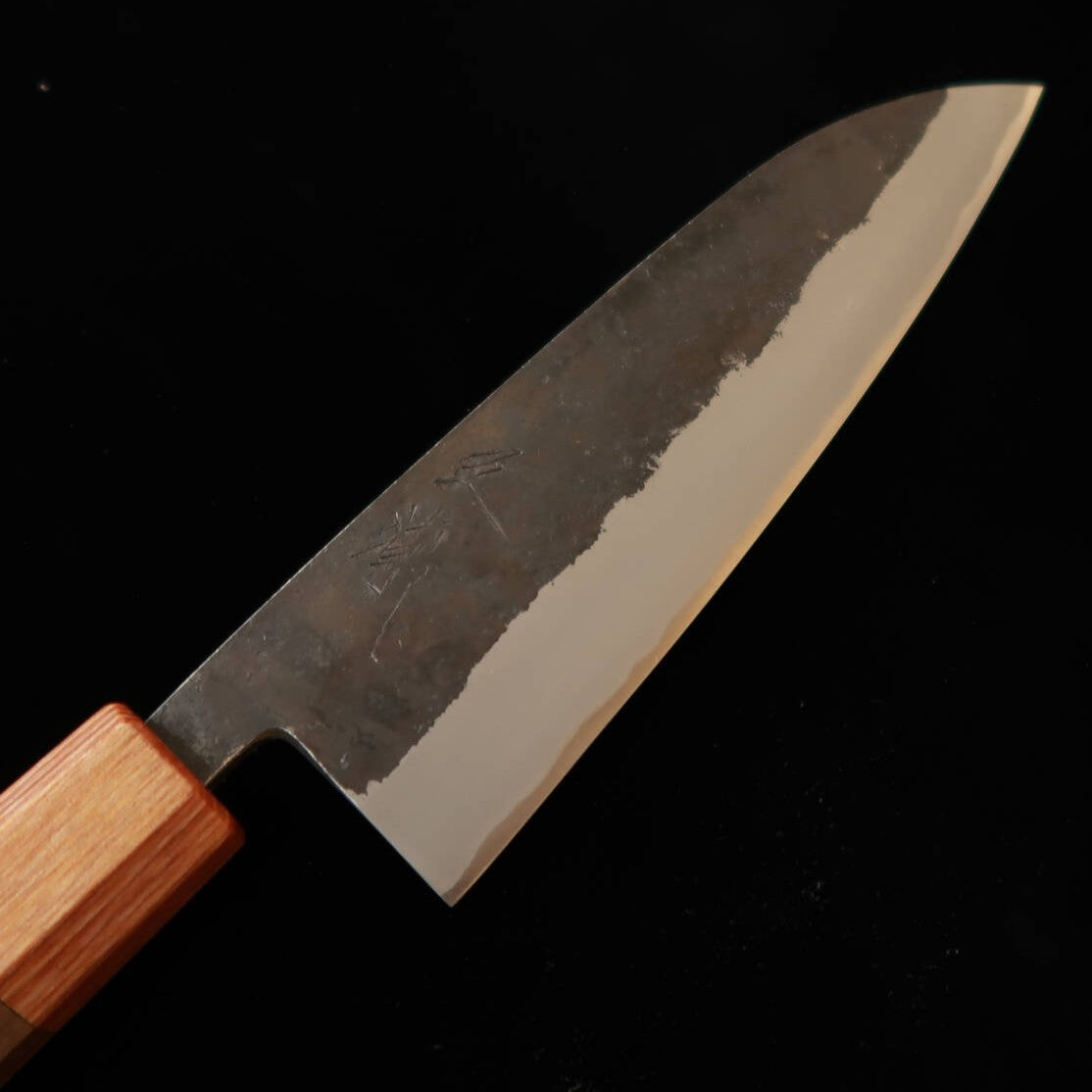 三浦 MIURA 三徳 青紙二号 ステン割込 黒打ち ウォールナット柄（165mm）