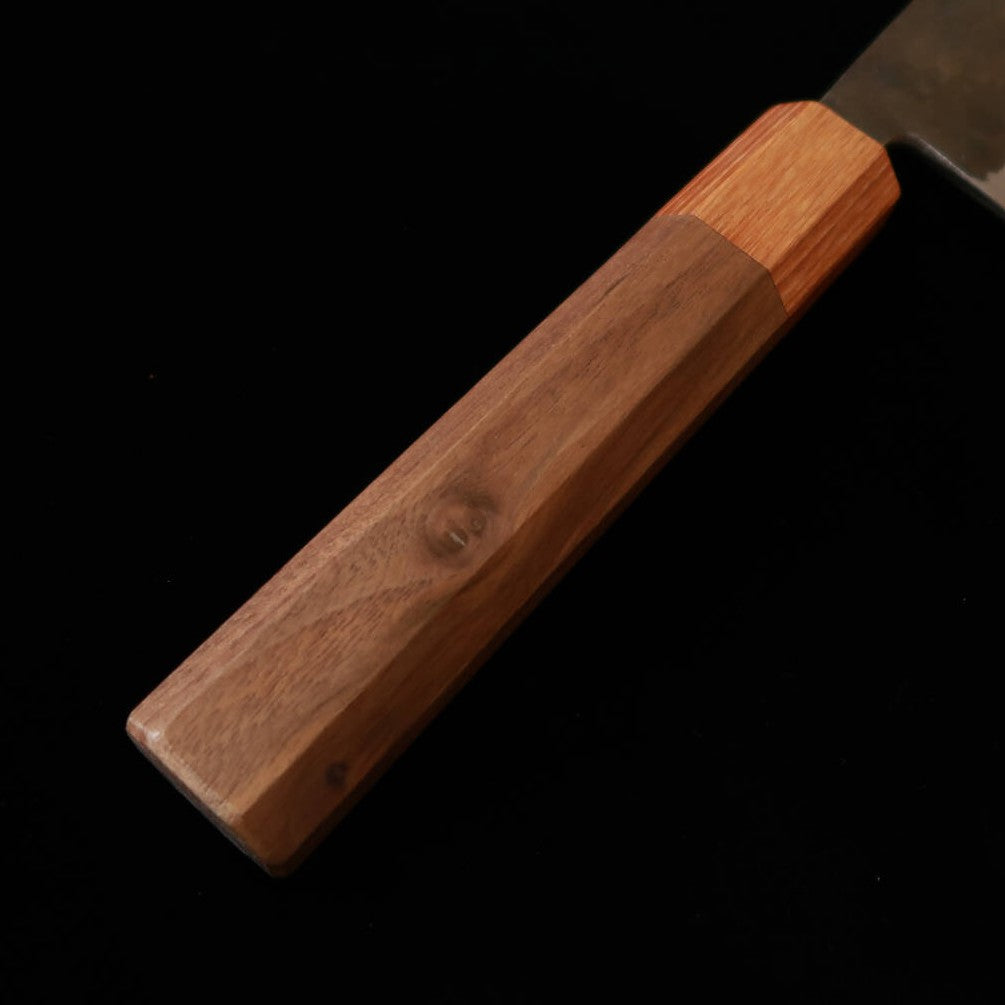 三浦 MIURA 三徳 青紙二号 ステン割込 黒打ち ウォールナット柄（165mm）