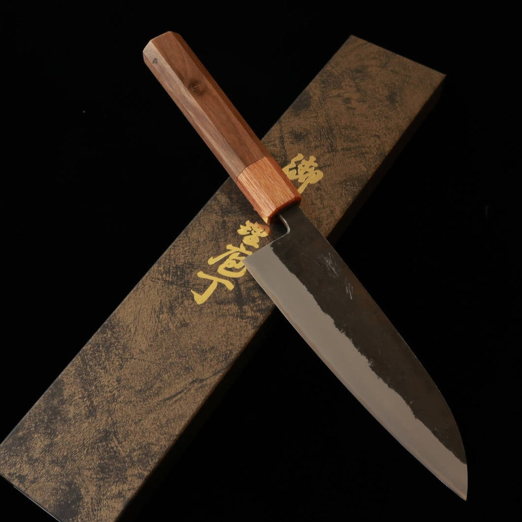 Miura MIURA Santoku Aço Azul #2 Núcleo Inox Forja Preta Cabo de Nogueira (165 mm)