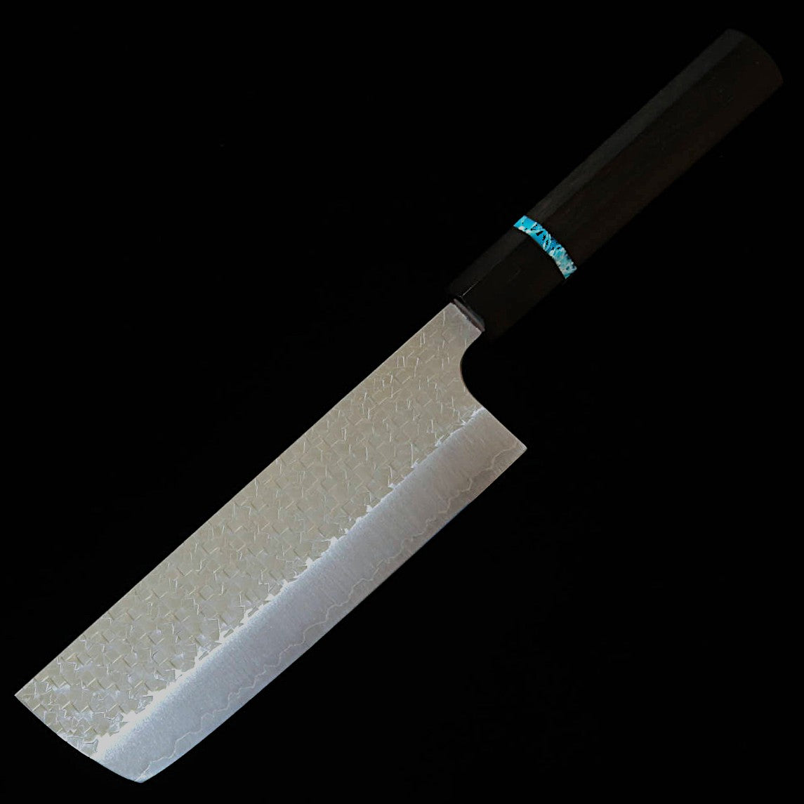 三浦MIURA 菜切 SG2 鎚目 黒檀ターコイズ八角柄（160mm） – 三浦刃物店