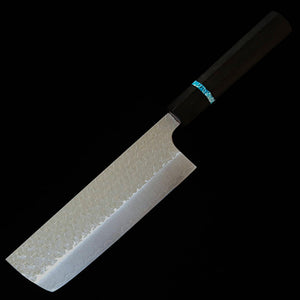 三浦MIURA 菜切 SG2 鎚目 黒檀ターコイズ八角柄（160mm）