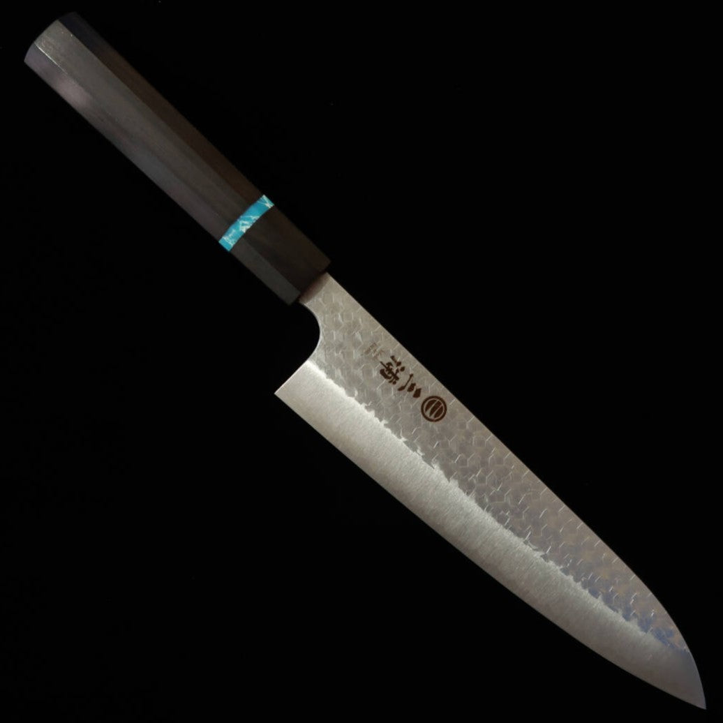 三浦MIURA 牛刀 SG2 鎚目 黒檀ターコイズ八角柄（210mm）