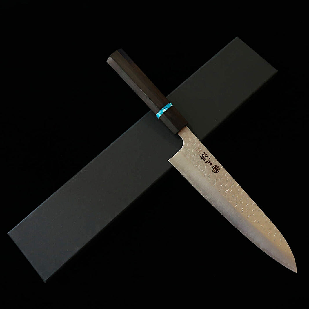 Miura MIURA Gyuto SG2 Tsuchime Cabo Octogonal de Ébano com Turquesa (210 mm)