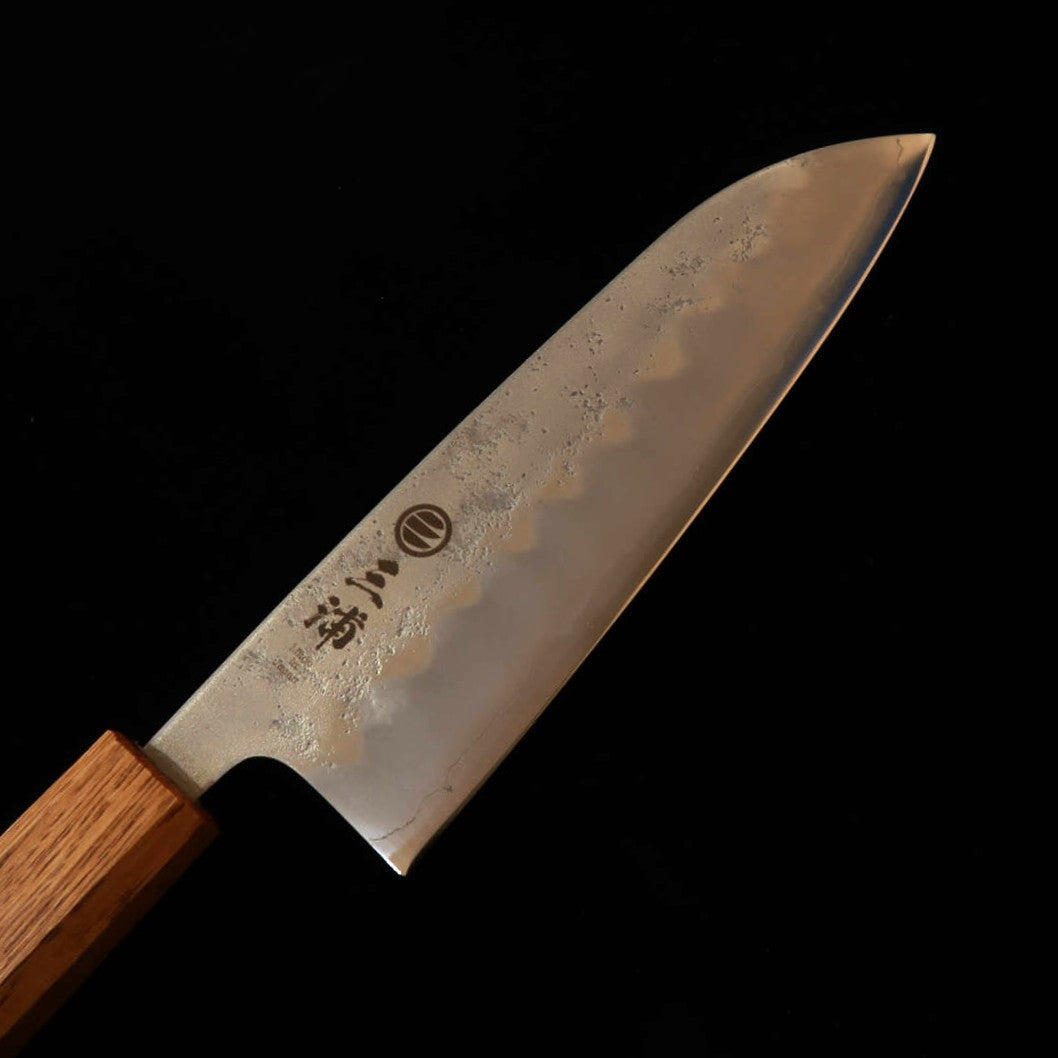 MIURA – Santoku Gin-3, finition nashiji, manche octogonal laqué (165 mm)