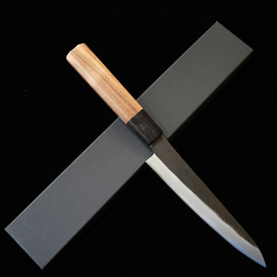 三浦MIURA ペティ 青紙一号 黒打 胡桃八角柄（150mm）