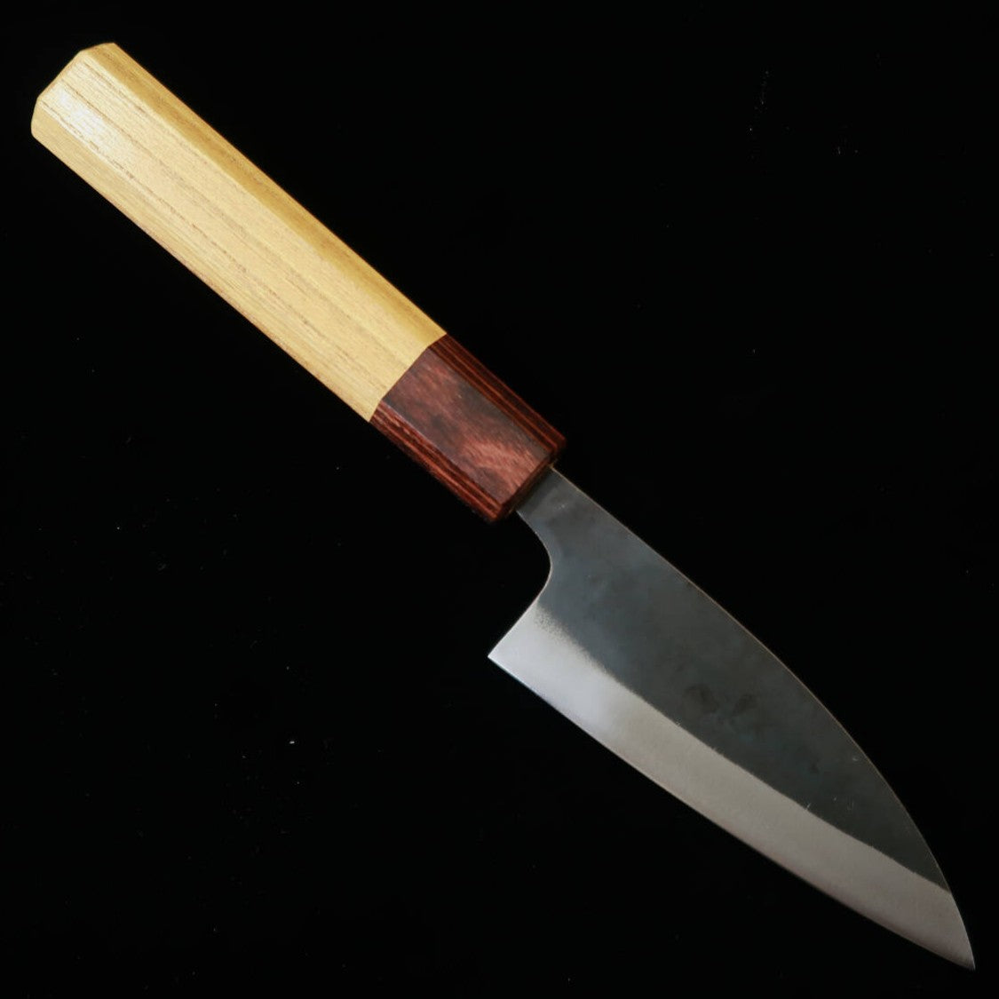 三浦MIURA アジ切 青紙一号 黒打 ステン割込 欅八角柄（105/145mm）