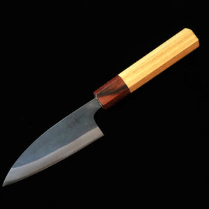 MIURA aji-kiri aço azul nº 1 kuro-uchi laminado em inox cabo octogonal de olmo-japonês (105/145 mm)
