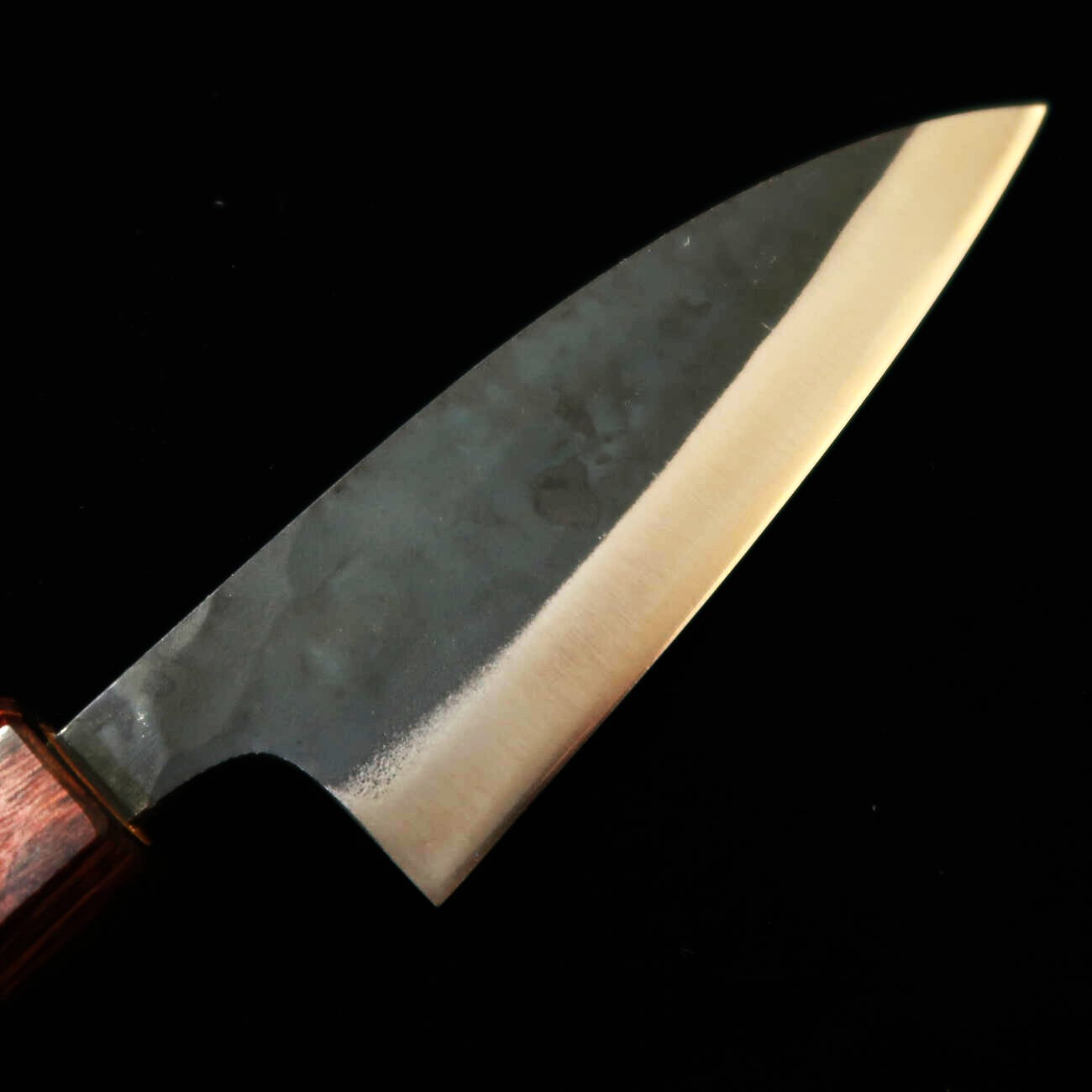 三浦MIURA アジ切 青紙一号 黒打 ステン割込 欅八角柄（105/145mm）