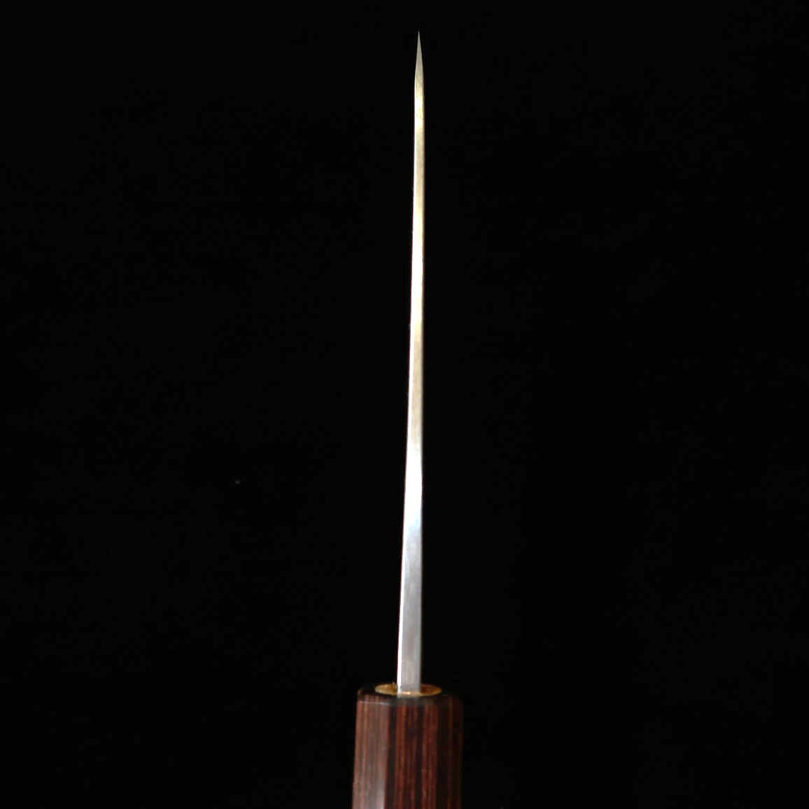 MIURA aji-kiri aço azul nº 1 kuro-uchi laminado em inox cabo octogonal de olmo-japonês (105/145 mm)