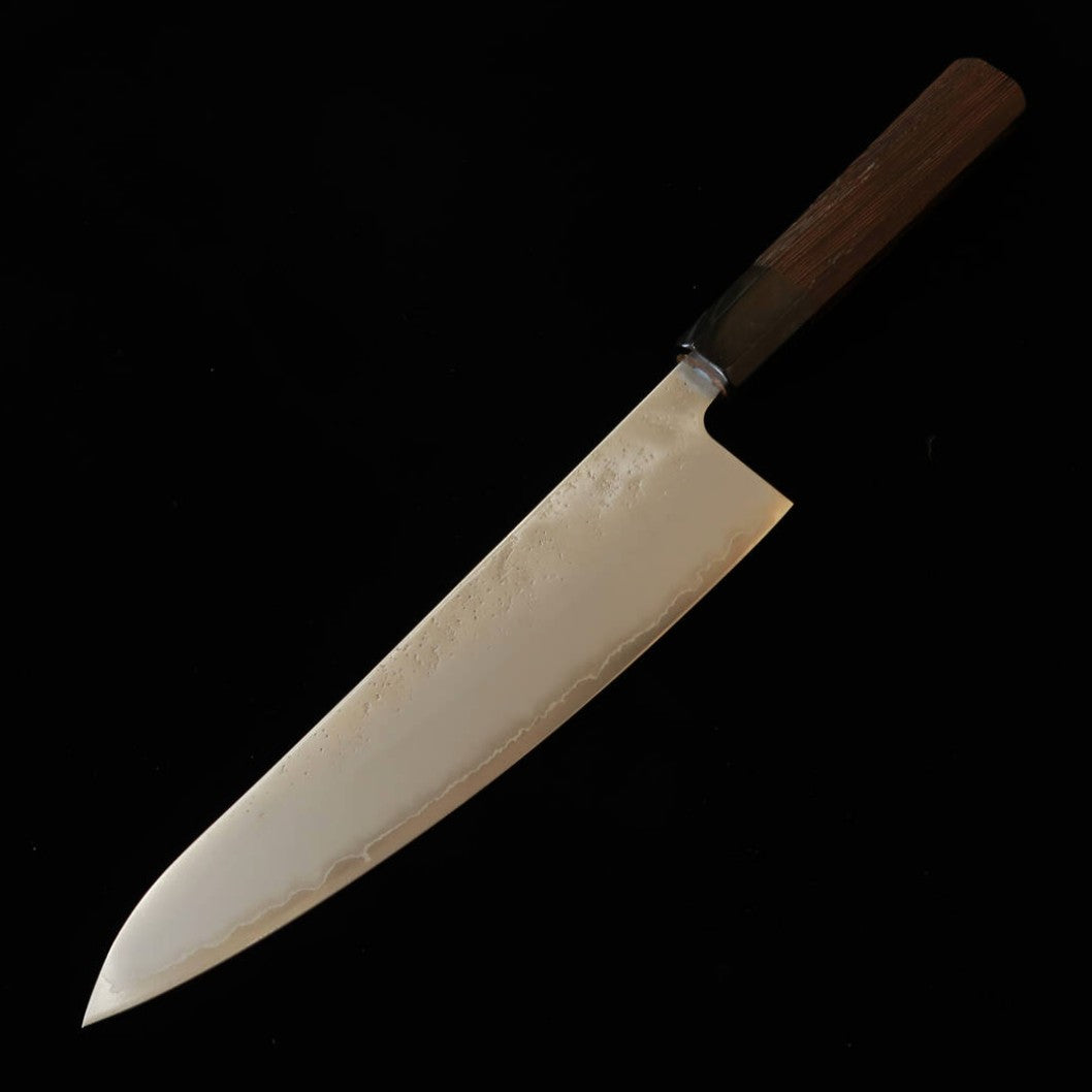 HATSUKOKORO Ginrei - Couteau Gyuto 210mm, Gingami No.3, Finition Nashiji, Manche en Wengé.